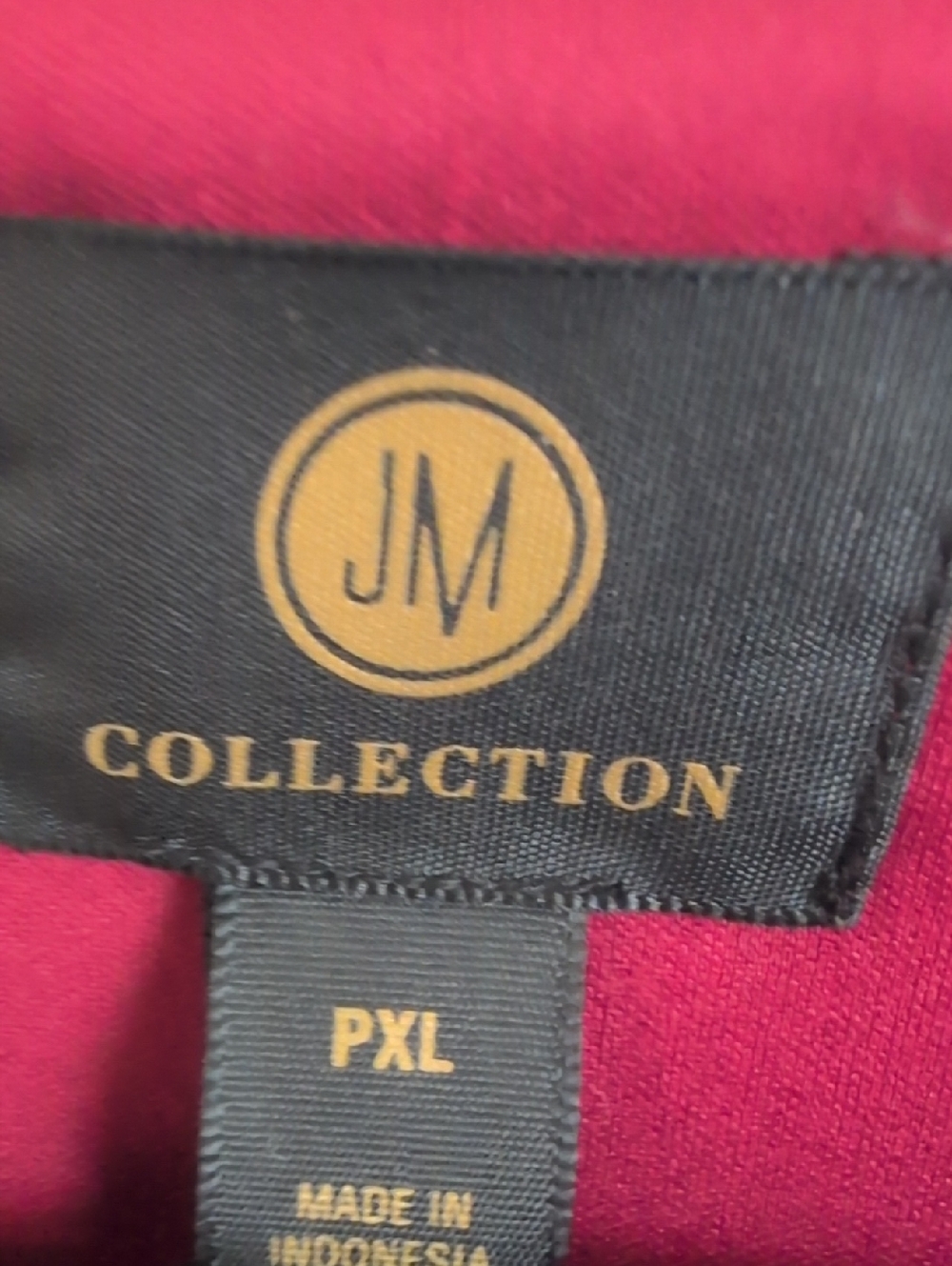 JM Collection Wine Pleated Tie-Neck Blouse - Picture 5 of 6